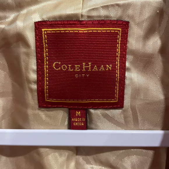 Cole Haan Red Leather Jacket Chic Preppy Button Pockets Moto Lined Contemporary - Picture 4 of 9